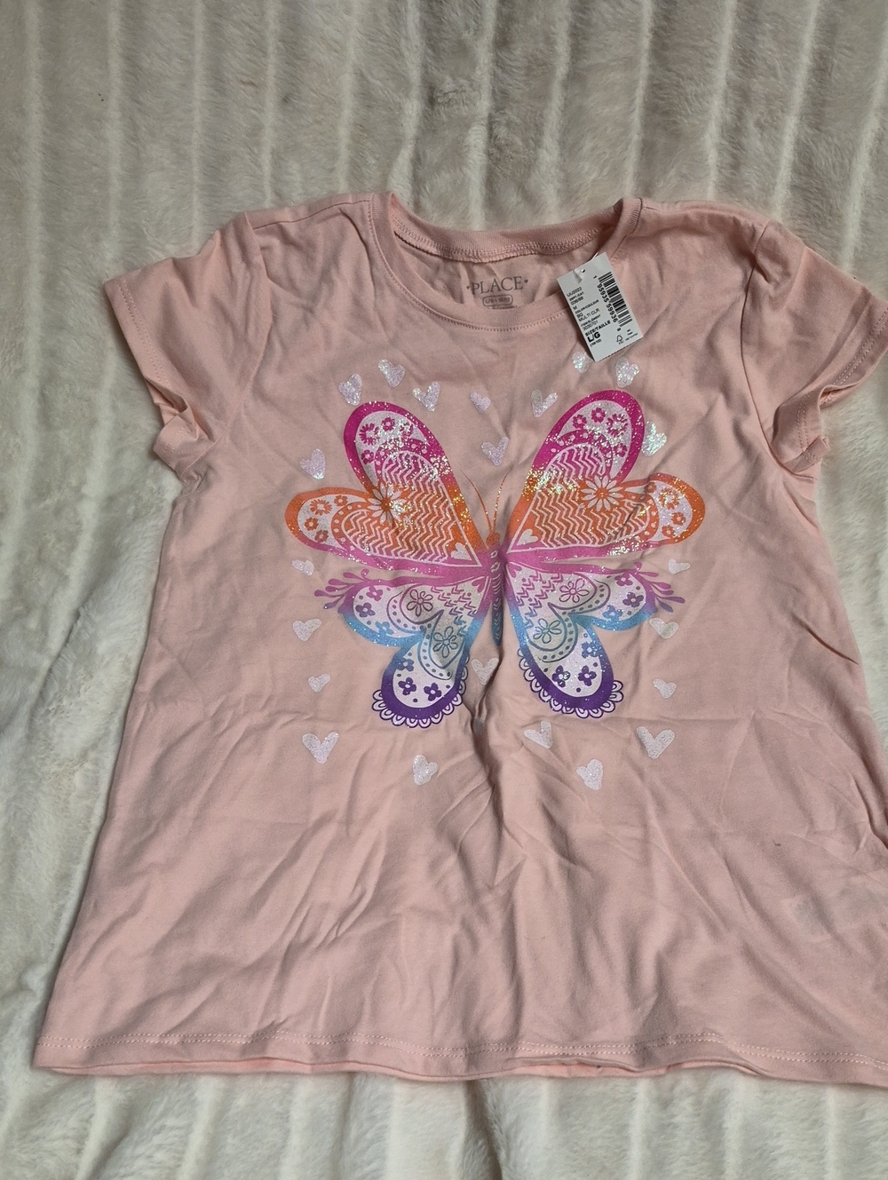 The Children's Place Light Pink Rainbow Butterfly Tee